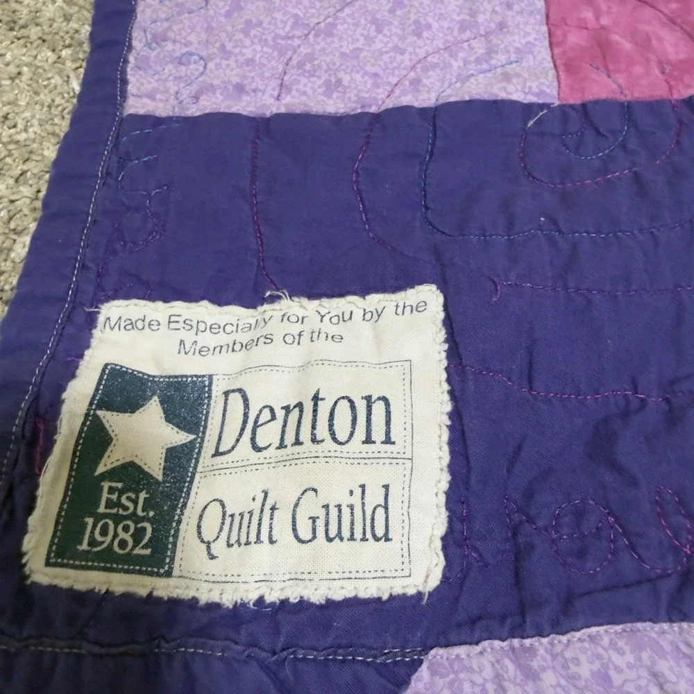 Denton Quilt Guild  Cat Lady Cotton Patchwork Purple Cat Print Makeup Purses‎